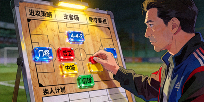 足球教练战术板上磁贴排兵布阵与多项体育赛事技战术分析演示图