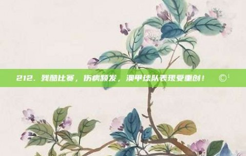 212. 残酷比赛，伤病频发，澳甲球队表现受重创！🩹