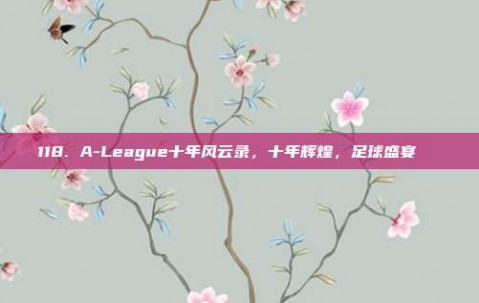 118. A-League十年风云录，十年辉煌，足球盛宴📖