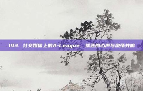 143. 社交媒体上的A-League，球迷的心声与激情共鸣