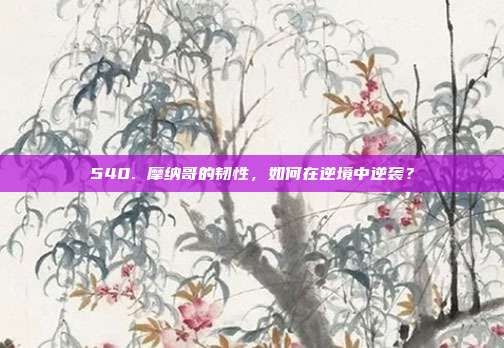 540. 摩纳哥的韧性，如何在逆境中逆袭？