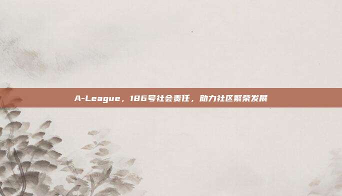 A-League，186号社会责任，助力社区繁荣发展